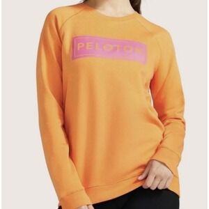 Peloton Orange Crewneck Sweatshirt Pink Logo Athleisure Size M